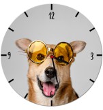 Zabawny zegar ścienny Pies w okularach przeciwsłonecznych Z056 Naklejkomania - zdjecie 1 - miniatura