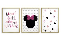 Nowoczesne plakaty dla dziewczynki Alfabet i różowo czarne myszki kd080 Naklejkomania - zdjecie 2 - miniatura