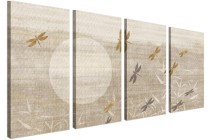 Czteroczęściowy orientalny obraz Ważki i słońce na plecionej tkaninie 32535 Naklejkomania - zdjecie 2 - miniatura