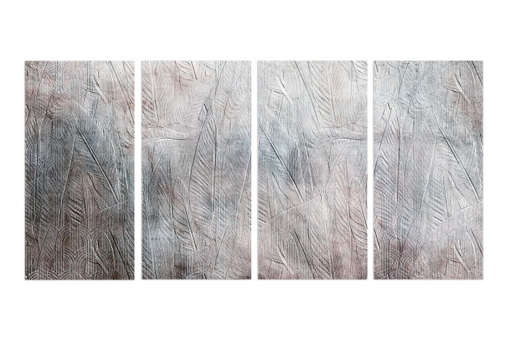 Czteroczęściowa kompozycja obrazów Żłobienia w betonie 32518 Naklejkomania - zdjecie 1