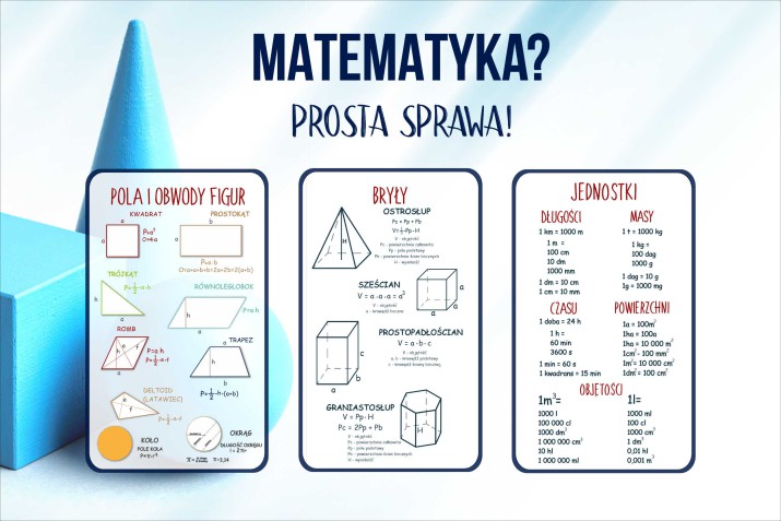 Fototapeta do klasy matematycznej Prosta matematyka, pola figur, bryły 21290 - zdjęcie 2