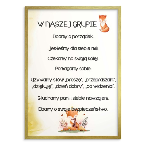 Plakat na ścianę do przedszkola - zasady zachowania, grupa Liski 25814 - zdjęcie 2
