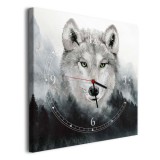 Zegar z klimatycznym obrazem Wilk wśród lasu i gór 25310 Naklejkomania - zdjecie 2 - miniatura