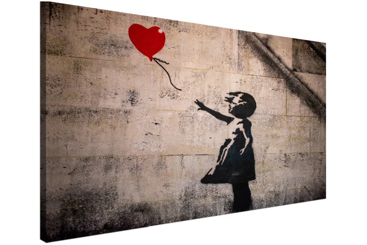 Obraz Banksy - dziewczynka z balonikiem na murze 32478 - zdjęcie 3