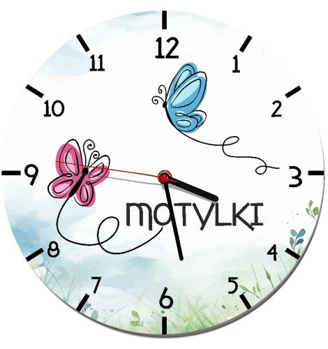 Zegar ścienny do przedszkola dla grupy Motylki Naklejkomania - zdjecie 1