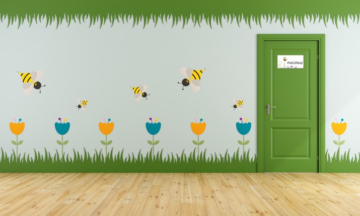 Tabliczka, zawieszka na drzwi do przedszkola, grupa Pszczółki