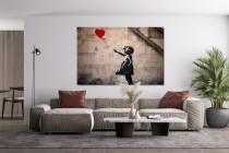 Obraz Banksy - dziewczynka z balonikiem na murze 32478 Naklejkomania - zdjecie 2 - miniatura