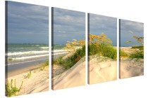Czteroczęściowy obraz Plaża w wietrzny dzień 32500 Naklejkomania - zdjecie 3 - miniatura