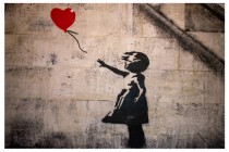 Obraz Banksy - dziewczynka z balonikiem na murze 32478 Naklejkomania - zdjecie 1 - miniatura