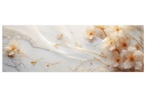 Obraz Biało złote kwiaty na marmurze 32485 Naklejkomania - zdjecie 1 - miniatura