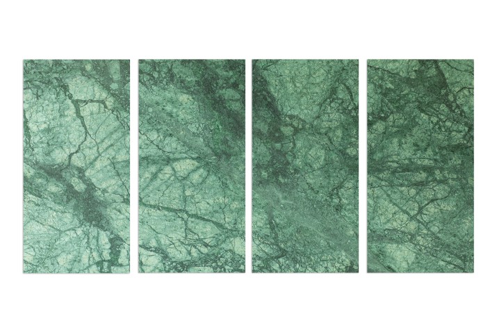 Czteroczęściowy, surowy obraz Zielona struktura z pęknięciami 32506 Naklejkomania - zdjecie 1