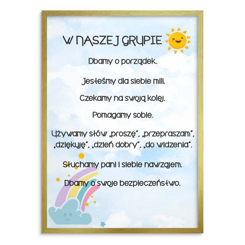 Plakat na ścianę do przedszkola - zasady zachowania, grupa Słoneczka 25826 - zdjęcie 2