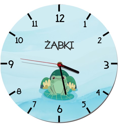 Zegar ścienny do przedszkola dla grupy Żabki Naklejkomania - zdjecie 1