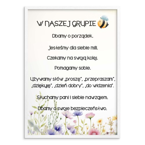 Plakat na ścianę do przedszkola - zasady zachowania, grupa Pszczółki 25823 - zdjęcie 3