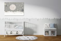 Obraz do pokoju dziecięcego Śpiący księżyc i beżowy kosmos 32480 Naklejkomania - zdjecie 2 - miniatura