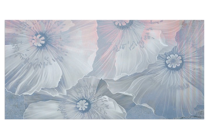 Obraz Kwiaty na błękitnym tle z różowymi akcentami 32484 Naklejkomania - zdjecie 1