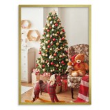 Plakat Świąteczny salon - ozdobiona choinka z prezentami 61670 Naklejkomania - zdjecie 3 - miniatura