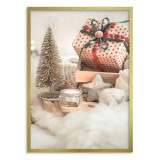 Nowoczesny plakat świąteczny Bożonarodzeniowe ozdoby w beżu 61684 Naklejkomania - zdjecie 2 - miniatura