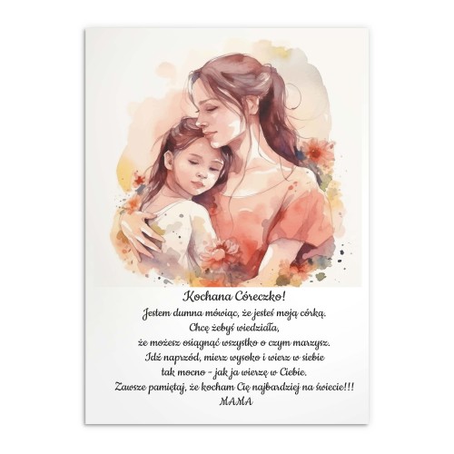 Plakat dla córki od mamy z akwarelowym obrazkiem 80020 - zdjęcie 5