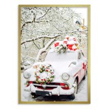 Świąteczny plakat Retro auto przykryte śniegiem  61682 Naklejkomania - zdjecie 2 - miniatura