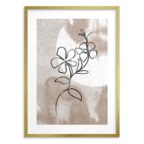 Nowoczesny plakat Kwiaty na abstrakcyjnym, brązowym tle 61637 Naklejkomania - zdjecie 3 - miniatura