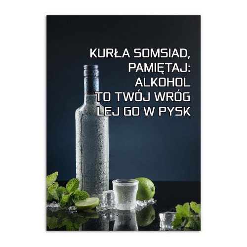 Zabawny, imprezowy plakat, prezent dla znajomych - Butelka 80029 - zdjęcie 4