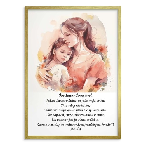 Plakat dla córki od mamy z akwarelowym obrazkiem 80020 - zdjęcie 2
