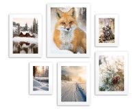 Zimowe plakaty Lis, śnieżne widoki i szyszki 23193 Naklejkomania - zdjecie 5 - miniatura