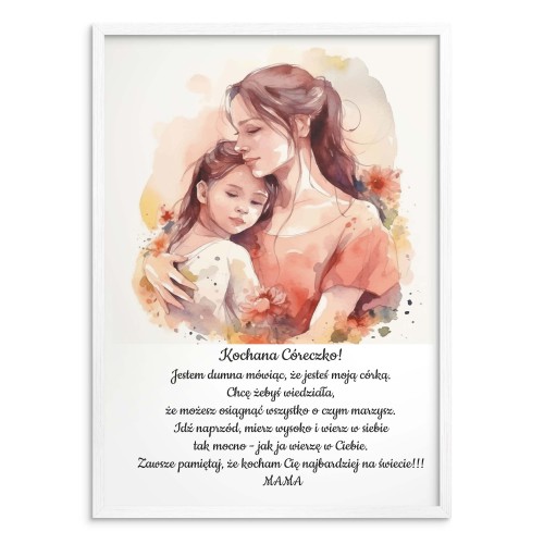 Plakat dla córki od mamy z akwarelowym obrazkiem 80020 - zdjęcie 3