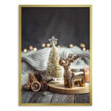 Nastrojowy, świąteczny plakat Białe i złote ozdoby 61683 Naklejkomania - zdjecie 2 - miniatura