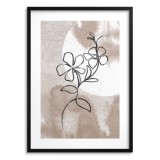 Nowoczesny plakat Kwiaty na abstrakcyjnym, brązowym tle 61637 Naklejkomania - zdjecie 1 - miniatura