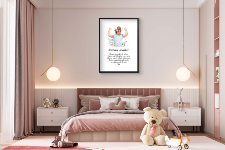 Pastelowy plakat od taty dla córki Siła ojcostwa 80027 - zdjęcie 5