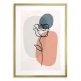 Plakat w minimalistycznym stylu Róża na plamach barwnych 61631 Naklejkomania - zdjecie 3 - miniatura