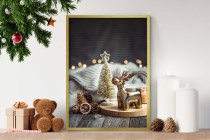 Nastrojowy, świąteczny plakat Białe i złote ozdoby 61683 Naklejkomania - zdjecie 4 - miniatura