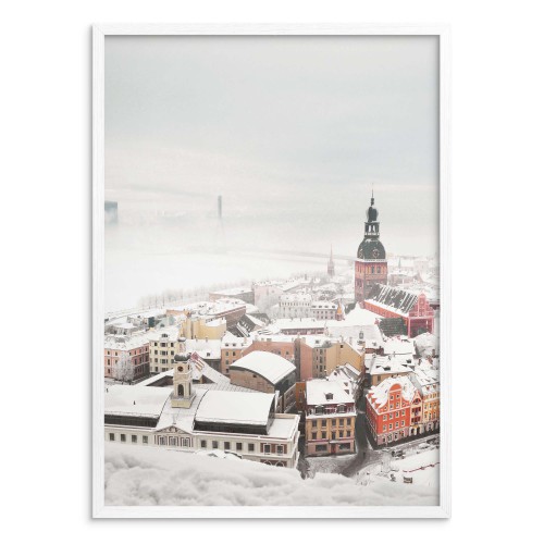 Zimowy plakat Śnieżna panorama miasta 61693 - zdjęcie 3