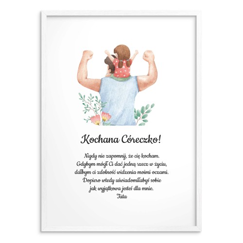 Pastelowy plakat od taty dla córki Siła ojcostwa 80027 - zdjęcie 2
