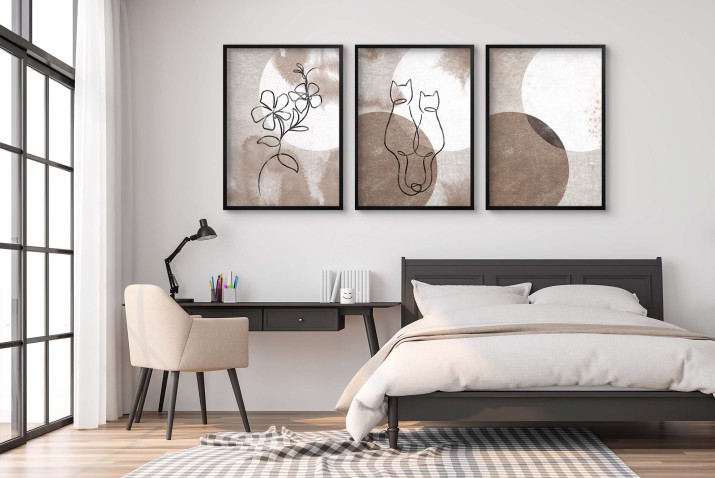 Abstrakcyjne, geometryczne plakaty Kwiaty, koty i koła KP387 - zdjęcie 5