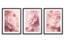 Trzy plakaty Kwiecisty różowy 23183 Naklejkomania - zdjecie 1 - miniatura