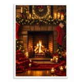Bożonarodzeniowy plakat Wieczór przy świątecznym kominku 61681 Naklejkomania - zdjecie 3 - miniatura