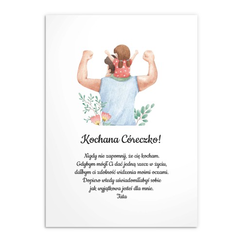 Pastelowy plakat od taty dla córki Siła ojcostwa 80027 - zdjęcie 4