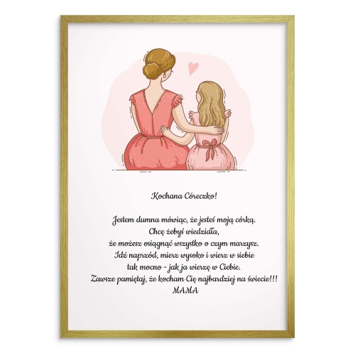Plakat dla córki od mamy - Rysowana grafika z serduszkiem 80019 - zdjęcie 2