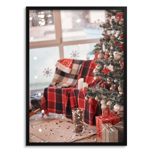 Przytulne święta - Bożonarodzeniowy plakat z motywem czerwonego koloru 61680 Naklejkomania - zdjecie 1