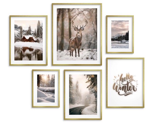 Zimowe plakaty Hello Winter - Jeleń i widoki 23194 - zdjęcie 3