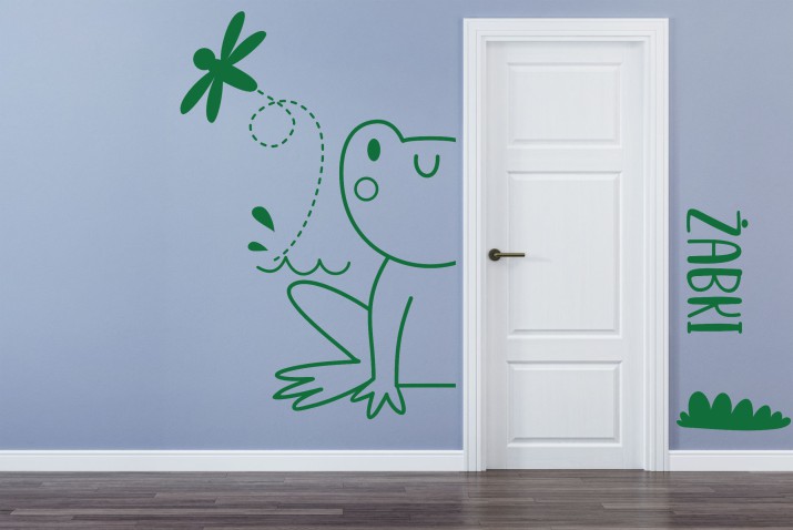 Naklejki na ściany przy drzwiach w przedszkolu: Grupa żabki 64705 Naklejkomania - zdjecie 1