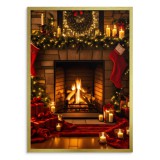 Bożonarodzeniowy plakat Wieczór przy świątecznym kominku 61681 Naklejkomania - zdjecie 2 - miniatura
