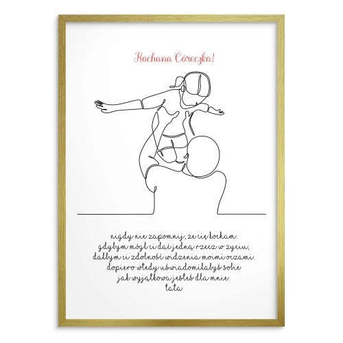 Plakat od taty dla córki z graficzną, ozdobną ilustracją 80026 - zdjęcie 2