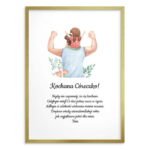 Pastelowy plakat od taty dla córki Siła ojcostwa 80027 - zdjęcie 3