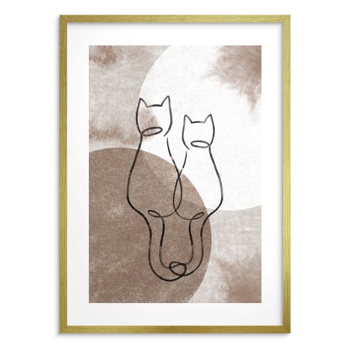 Minimalistyczny, geometryczny plakat Kotki na abstrakcyjnym tle 61638 - zdjęcie 3