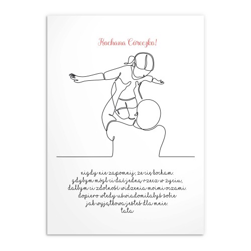 Plakat od taty dla córki z graficzną, ozdobną ilustracją 80026 - zdjęcie 4