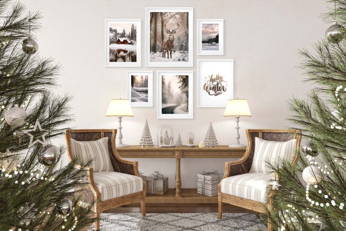 Zimowe plakaty Hello Winter - Jeleń i widoki 23194 - zdjęcie 5